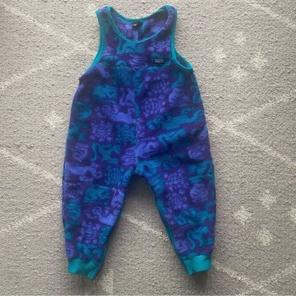 Patagonia Other - Patagonia Vintage Purple Teal Fleece Bunting Jumpsuit Toddler L 1992